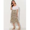 imageAllegra K Womens Printed Skirt 2025 Weekend Trendy Summer Chiffon Ruffle Tiered Flowy Midi SkirtsLight Greyfloral