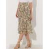 imageAllegra K Womens Printed Skirt 2025 Weekend Trendy Summer Chiffon Ruffle Tiered Flowy Midi SkirtsLight Greyfloral