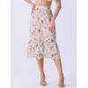 imageAllegra K Womens Printed Skirt 2025 Weekend Trendy Summer Chiffon Ruffle Tiered Flowy Midi SkirtsLight Pinkfloral