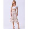imageAllegra K Womens Printed Skirt 2025 Weekend Trendy Summer Chiffon Ruffle Tiered Flowy Midi SkirtsLight Pinkfloral