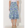 imageAllegra K Womens Printed Skirt 2025 Weekend Trendy Summer Chiffon Ruffle Tiered Flowy Midi SkirtsNavy Bluefloral