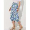 imageAllegra K Womens Printed Skirt 2025 Weekend Trendy Summer Chiffon Ruffle Tiered Flowy Midi SkirtsNavy Bluefloral