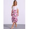 imageAllegra K Womens Printed Skirt 2025 Weekend Trendy Summer Chiffon Ruffle Tiered Flowy Midi SkirtsPink Purplefloral