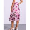 imageAllegra K Womens Printed Skirt 2025 Weekend Trendy Summer Chiffon Ruffle Tiered Flowy Midi SkirtsPink Purplefloral