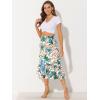 imageAllegra K Womens Printed Skirt 2025 Weekend Trendy Summer Chiffon Ruffle Tiered Flowy Midi SkirtsWhite Pinkfloral