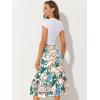 imageAllegra K Womens Printed Skirt 2025 Weekend Trendy Summer Chiffon Ruffle Tiered Flowy Midi SkirtsWhite Pinkfloral