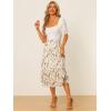 imageAllegra K Womens Printed Skirt 2025 Weekend Trendy Summer Chiffon Ruffle Tiered Flowy Midi SkirtsWhite Yellowfloral