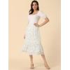 imageAllegra K Womens Printed Skirt 2025 Weekend Trendy Summer Chiffon Ruffle Tiered Flowy Midi SkirtsWhitestar