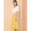 imageAllegra K Womens Printed Skirt 2025 Weekend Trendy Summer Chiffon Ruffle Tiered Flowy Midi SkirtsYellowfloral