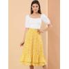 imageAllegra K Womens Printed Skirt 2025 Weekend Trendy Summer Chiffon Ruffle Tiered Flowy Midi SkirtsYellowfloral