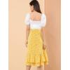 imageAllegra K Womens Printed Skirt 2025 Weekend Trendy Summer Chiffon Ruffle Tiered Flowy Midi SkirtsYellowfloral