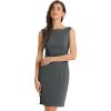 imageAllegra K Sleeveless Sheath Dress for Womens Pencil Boat Neck Business Professional Office DressesGrey
