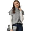 imageAllegra K Womens Casual Turtleneck Sweaters Mock Neck Twist Sleeveless Vests Knit Pullover Sweater VestGrey
