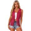 imageAllegra K Womens Fringe Vest Open Front Western 70s Outfits Faux Suede Tassel CardiganRed