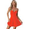 imageAllegra K Womens Sexy Strapless Party Dress Sweetheart Neck Sleeveless Mini Tube Top DressesOrange
