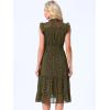 imageAllegra K Casual Chiffon Midi Dress for Womens Sleeveless Smocked Waist Gilding Metallic Stars Party DressesArmy Green