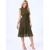 imageAllegra K Casual Chiffon Midi Dress for Womens Sleeveless Smocked Waist Gilding Metallic Stars Party DressesArmy Green