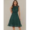 imageAllegra K Casual Chiffon Midi Dress for Womens Sleeveless Smocked Waist Gilding Metallic Stars Party DressesDark Green