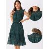 imageAllegra K Casual Chiffon Midi Dress for Womens Sleeveless Smocked Waist Gilding Metallic Stars Party DressesDark Green