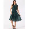 imageAllegra K Casual Chiffon Midi Dress for Womens Sleeveless Smocked Waist Gilding Metallic Stars Party DressesDark Green