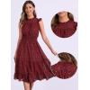 imageAllegra K Casual Chiffon Midi Dress for Womens Sleeveless Smocked Waist Gilding Metallic Stars Party DressesDark Red