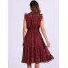 imageAllegra K Casual Chiffon Midi Dress for Womens Sleeveless Smocked Waist Gilding Metallic Stars Party DressesDark Red