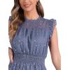 imageAllegra K Casual Chiffon Midi Dress for Womens Sleeveless Smocked Waist Gilding Metallic Stars Party DressesGrey Blue