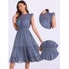 imageAllegra K Casual Chiffon Midi Dress for Womens Sleeveless Smocked Waist Gilding Metallic Stars Party DressesGrey Blue
