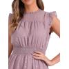 imageAllegra K Casual Chiffon Midi Dress for Womens Sleeveless Smocked Waist Gilding Metallic Stars Party DressesGrey Pink
