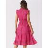 imageAllegra K Casual Chiffon Midi Dress for Womens Sleeveless Smocked Waist Gilding Metallic Stars Party DressesHot Pink