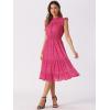 imageAllegra K Casual Chiffon Midi Dress for Womens Sleeveless Smocked Waist Gilding Metallic Stars Party DressesHot Pink