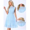 imageAllegra K Casual Chiffon Midi Dress for Womens Sleeveless Smocked Waist Gilding Metallic Stars Party DressesLight Blue