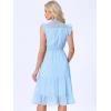 imageAllegra K Casual Chiffon Midi Dress for Womens Sleeveless Smocked Waist Gilding Metallic Stars Party DressesLight Blue