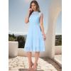 imageAllegra K Casual Chiffon Midi Dress for Womens Sleeveless Smocked Waist Gilding Metallic Stars Party DressesLight Blue