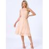 imageAllegra K Casual Chiffon Midi Dress for Womens Sleeveless Smocked Waist Gilding Metallic Stars Party DressesLight Pink Apricot
