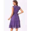 imageAllegra K Casual Chiffon Midi Dress for Womens Sleeveless Smocked Waist Gilding Metallic Stars Party DressesPurple