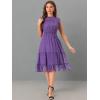 imageAllegra K Casual Chiffon Midi Dress for Womens Sleeveless Smocked Waist Gilding Metallic Stars Party DressesPurple