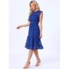 imageAllegra K Casual Chiffon Midi Dress for Womens Sleeveless Smocked Waist Gilding Metallic Stars Party DressesRoyal Blue