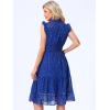 imageAllegra K Casual Chiffon Midi Dress for Womens Sleeveless Smocked Waist Gilding Metallic Stars Party DressesRoyal Blue