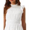 imageAllegra K Casual Chiffon Midi Dress for Womens Sleeveless Smocked Waist Gilding Metallic Stars Party DressesWhite