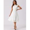 imageAllegra K Casual Chiffon Midi Dress for Womens Sleeveless Smocked Waist Gilding Metallic Stars Party DressesWhite