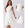 imageAllegra K Casual Chiffon Midi Dress for Womens Sleeveless Smocked Waist Gilding Metallic Stars Party DressesWhite