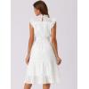 imageAllegra K Casual Chiffon Midi Dress for Womens Sleeveless Smocked Waist Gilding Metallic Stars Party DressesWhite