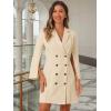 imageAllegra K Womens Elegant Work Dresses Slit Sleeve Belted Double Breasted Business Blazer DressBeige