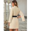 imageAllegra K Womens Elegant Work Dresses Slit Sleeve Belted Double Breasted Business Blazer DressBeige