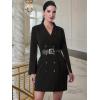 imageAllegra K Womens Elegant Work Dresses Slit Sleeve Belted Double Breasted Business Blazer DressBlack