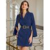 imageAllegra K Womens Elegant Work Dresses Slit Sleeve Belted Double Breasted Business Blazer DressDark Blue