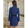 imageAllegra K Womens Elegant Work Dresses Slit Sleeve Belted Double Breasted Business Blazer DressDark Blue