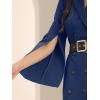 imageAllegra K Womens Elegant Work Dresses Slit Sleeve Belted Double Breasted Business Blazer DressDark Blue