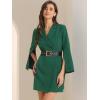 imageAllegra K Womens Elegant Work Dresses Slit Sleeve Belted Double Breasted Business Blazer DressGreen